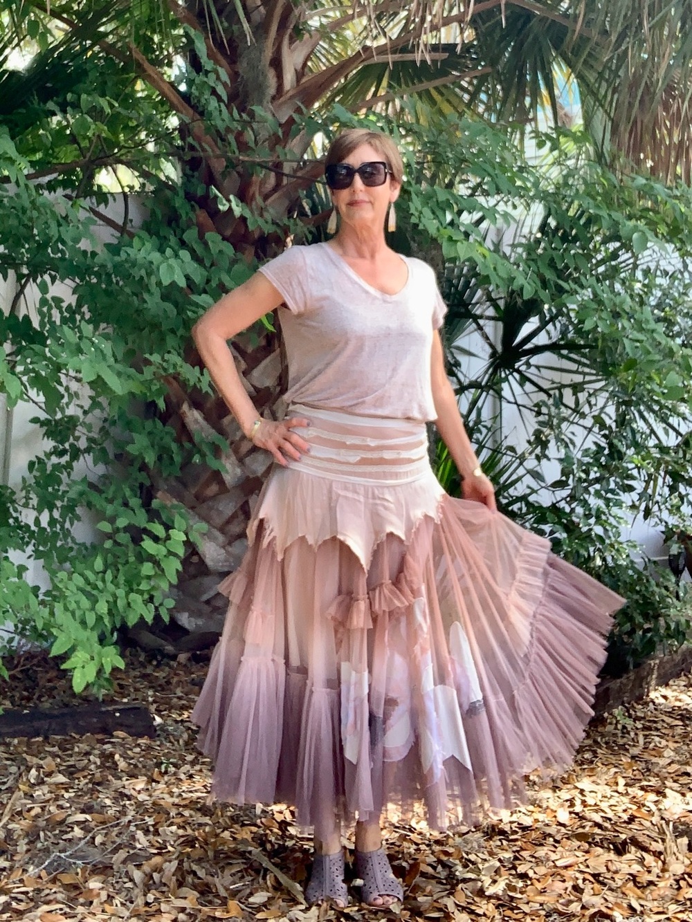 Flowing Blush Tiered Maxi Skirt - Women's Pink Bohemian Skirt